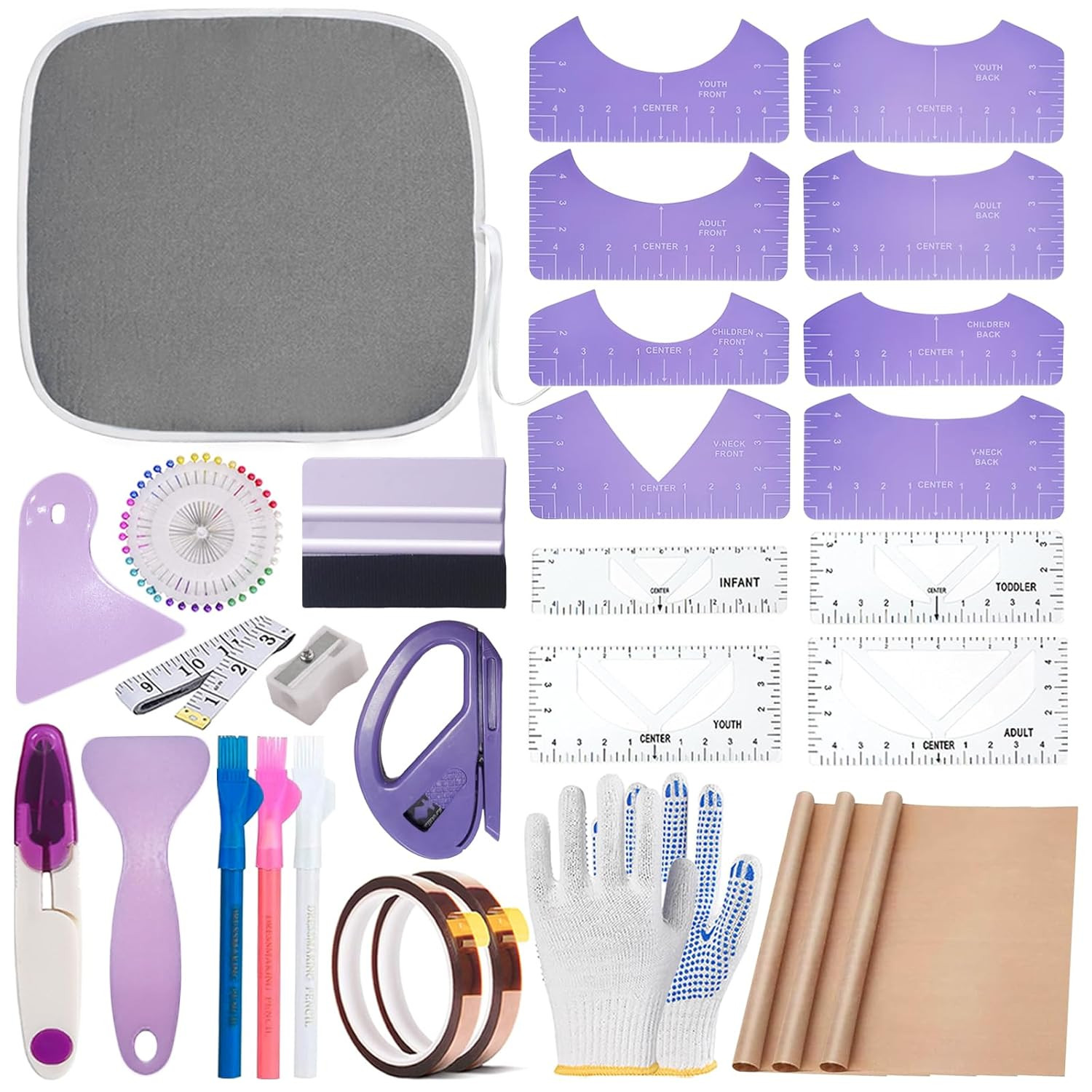 Sublimation Shirts Tool Kits for Vinyl Alignment,Portable Pad for Ironing,T-Shir