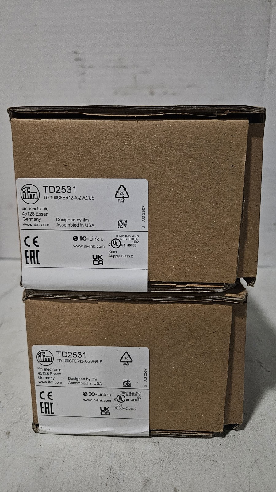 IFM TD2531 Temperature Sensor Probe IO-Link TD-100CFER12-A-ZVG/US NEW