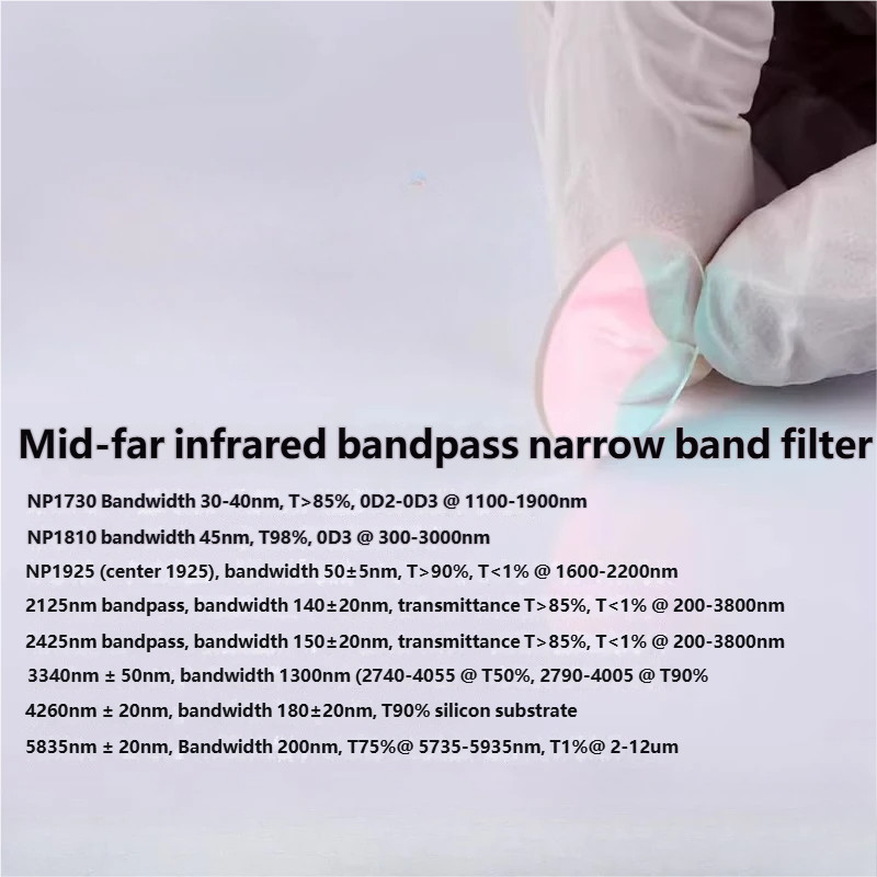 Mid-to-Far Infrared Narrow Bandpass Filters 1730 1810 1925 2125 2425 4260 5835nm
