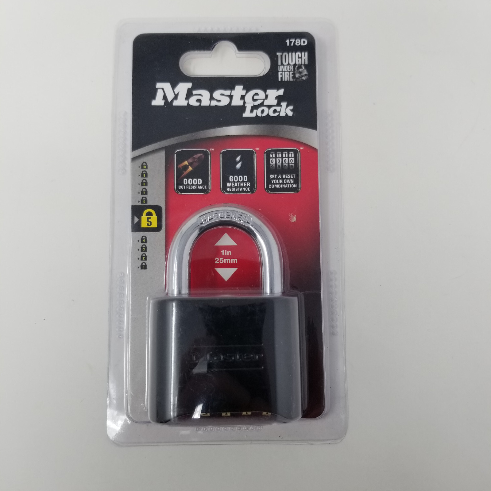 1x Master Lock 178D Set Your Own Combination Padlock Black Weather Resistant
