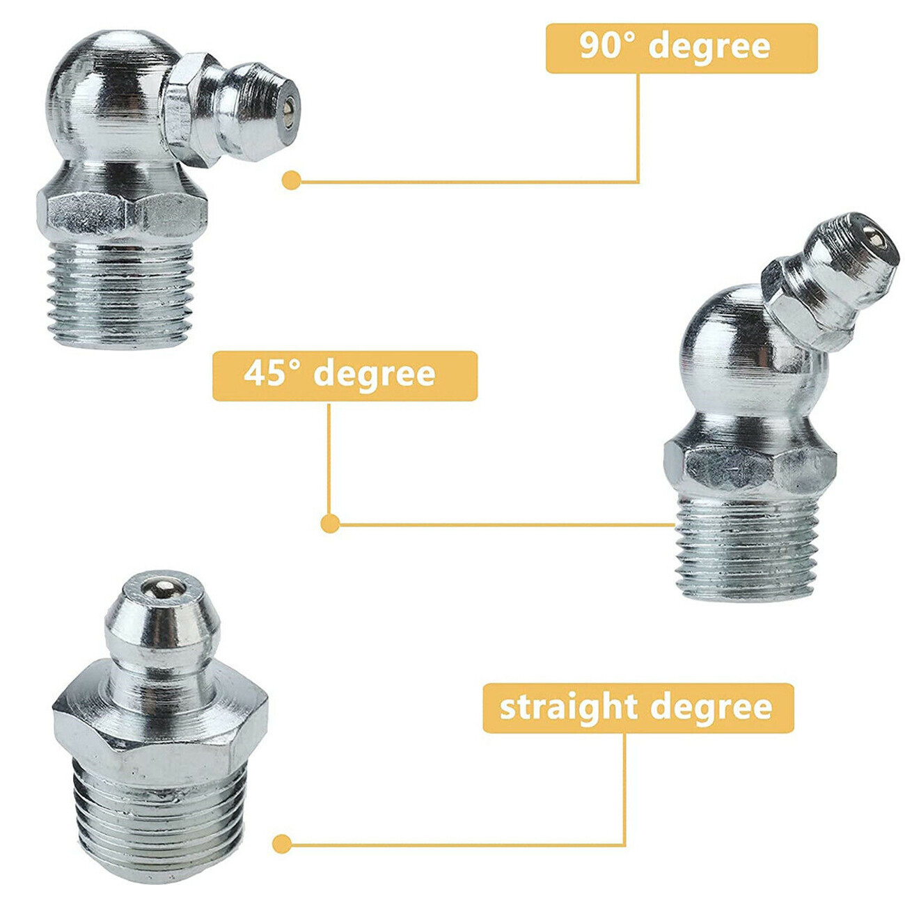 2*Grease Gun Coupler High Pressure Quielck Rease Lock Nozzles w/Hose For 1/8"NPT