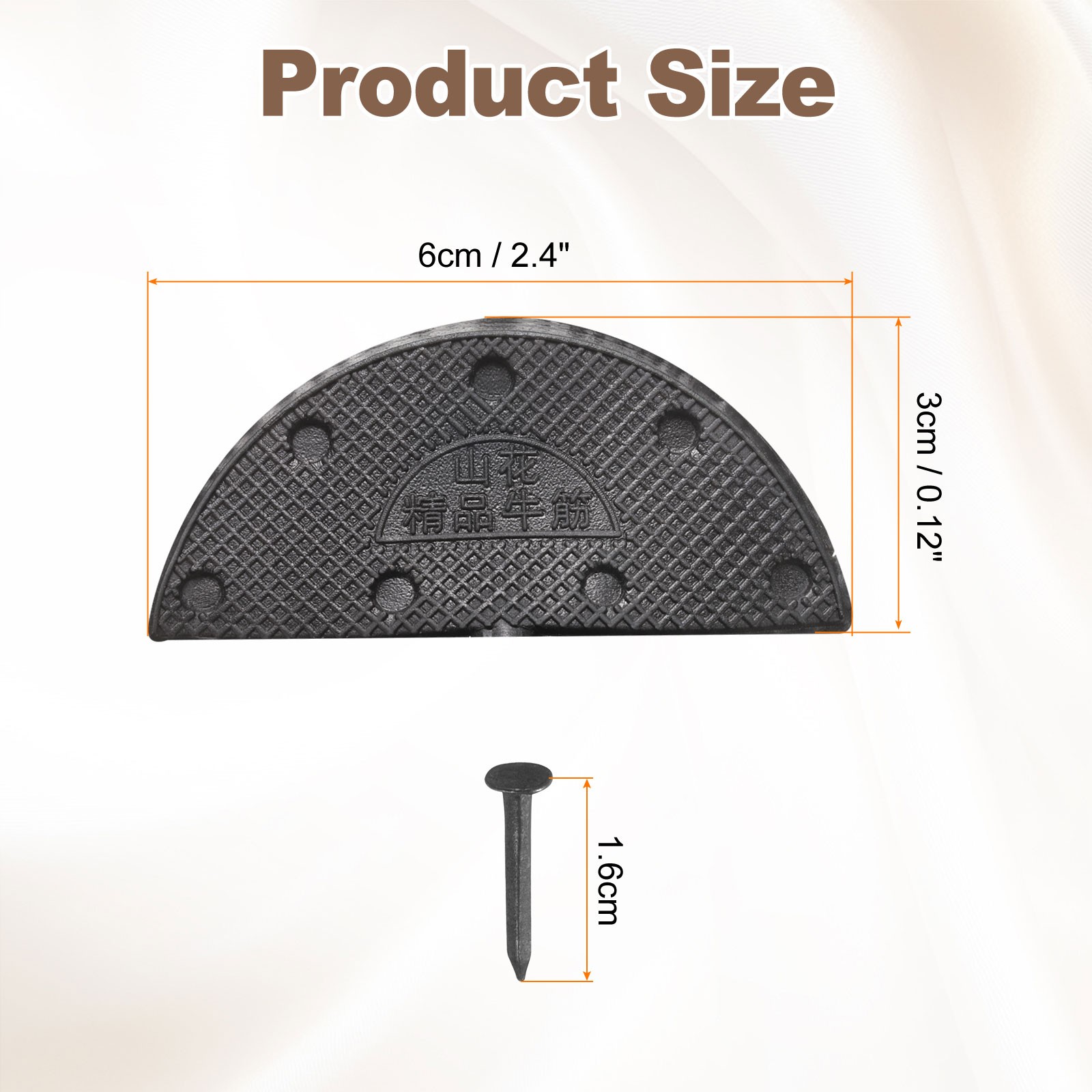 For 28 Piece Heel Rubber Set with 196 Screws, Black