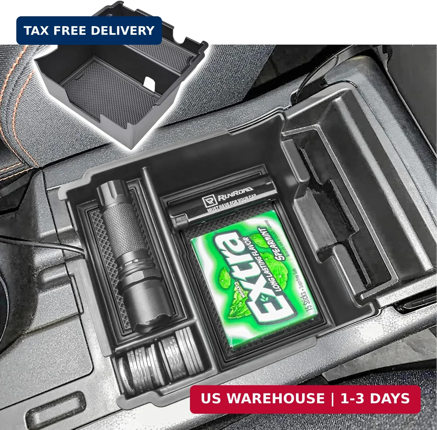 RUNROAD Center Console Organizer Tray Compatible with Subaru Crosstrek 2018-2023