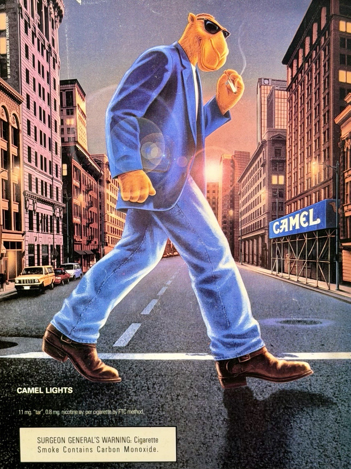 Camel Lights Cigarettes Camel Joe “City Man” 1990 Original Preserved Print Ad
