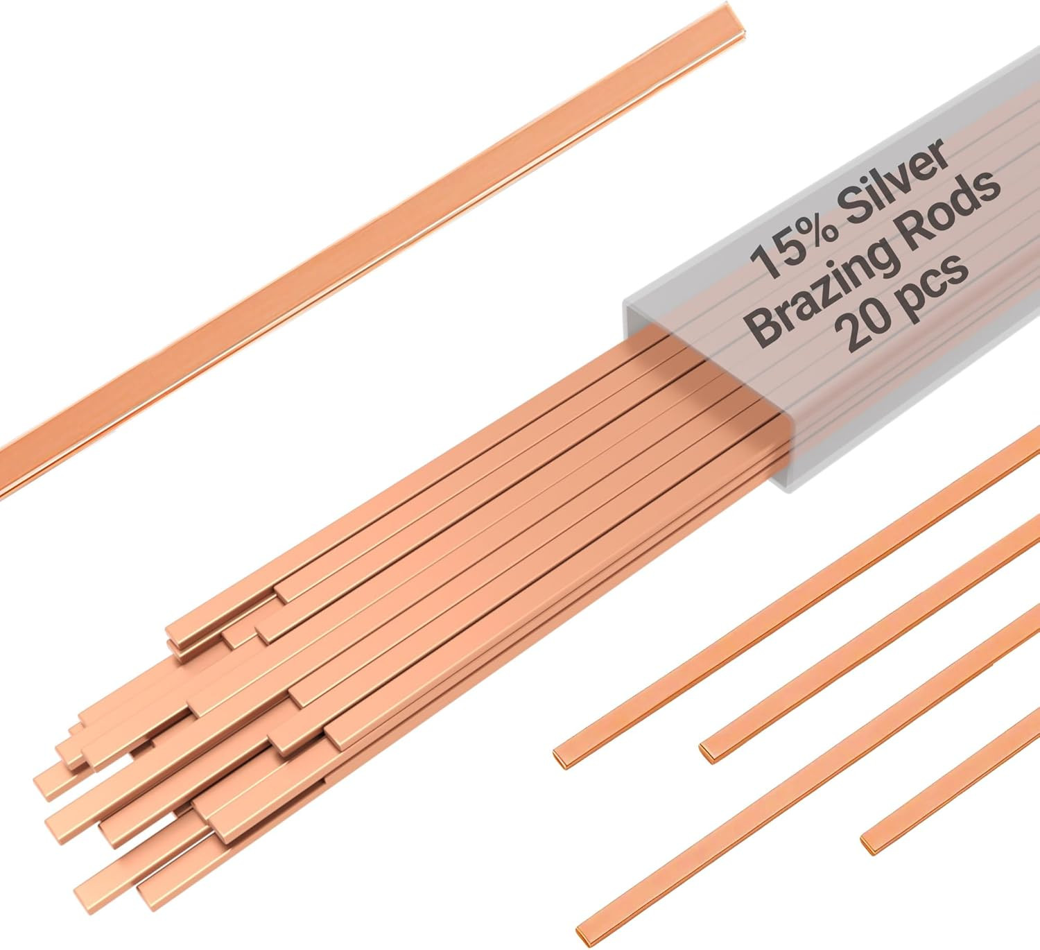 15% Silver Brazing Rods AWS BCuP-5 20pcs Silver Solder Phos Copper HVAC Welding