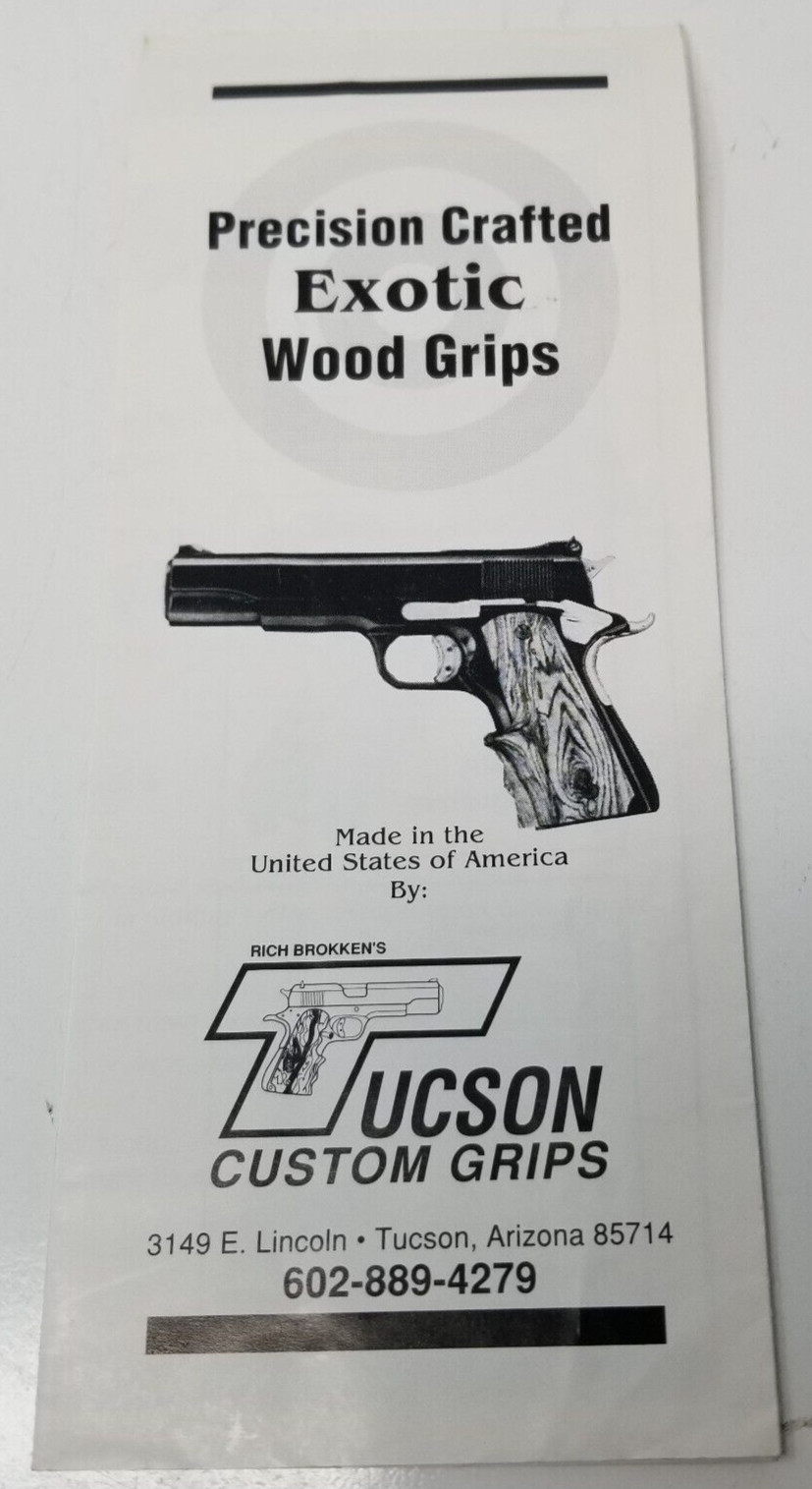 Tucson Custom Pistol Grips Sales Brochure Exotic Wood Grips 1992