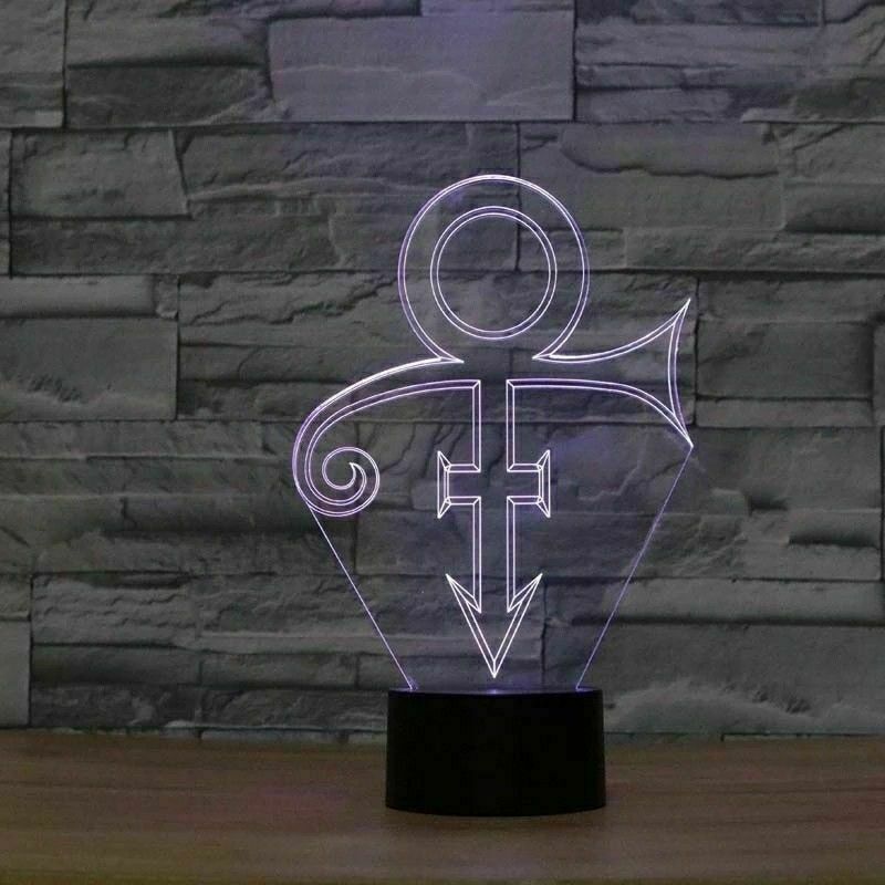 Prince Symbol 3D LED Night Light Touch Table Desk Lamp Brithday Gift 7 Color