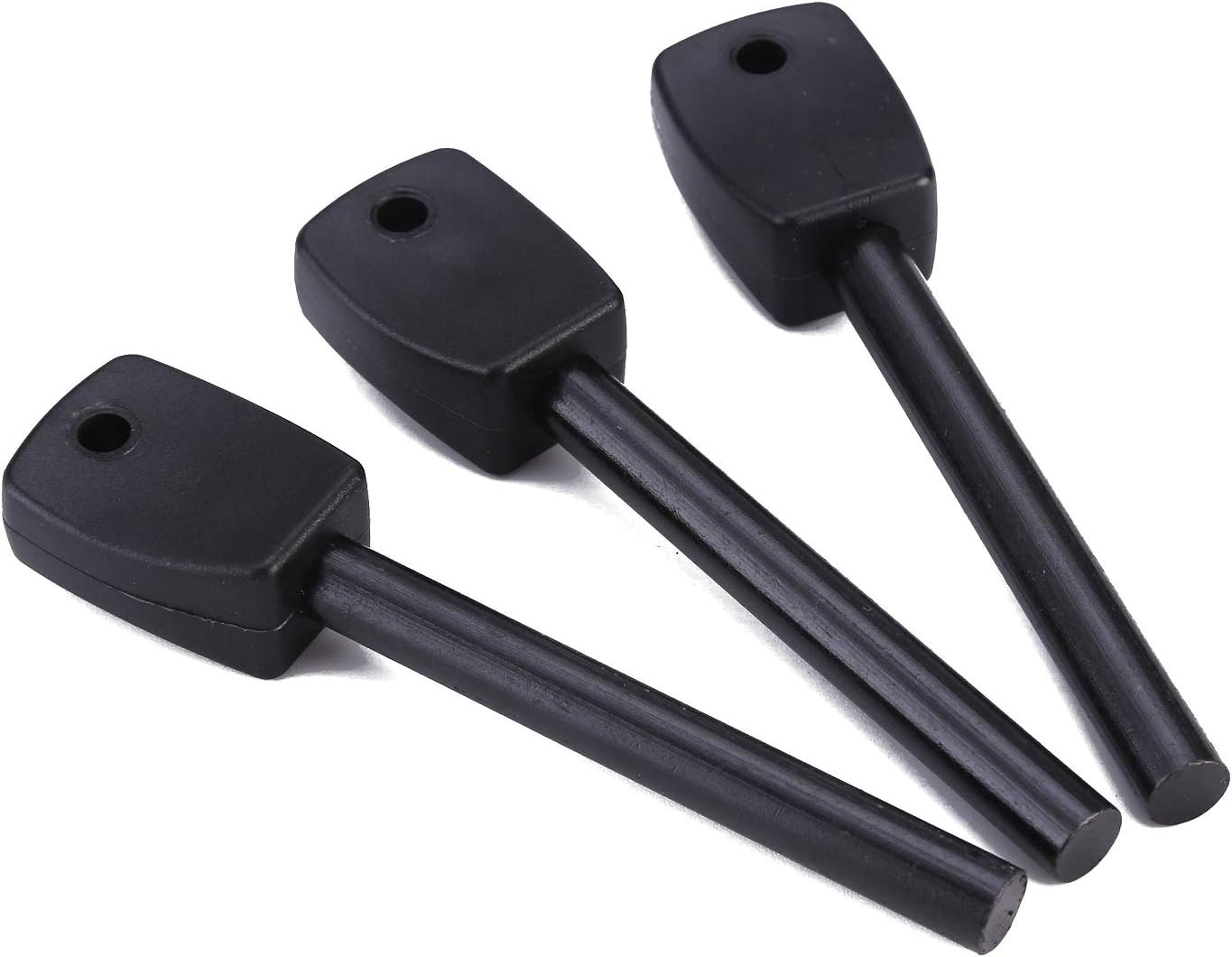 3 PCS Tactical Ferro (Ferrocerium) Rods, Bushcraft Flint Fire Starter with Easy