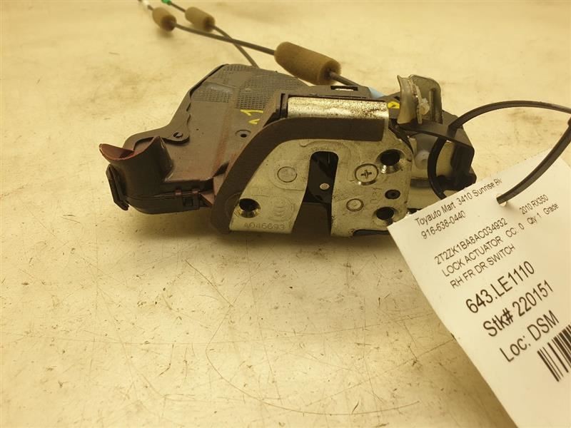 2010 LEXUS RX350 PASSENGER SIDE FRONT DOOR LOCK ACTUATOR ASSEMBLY