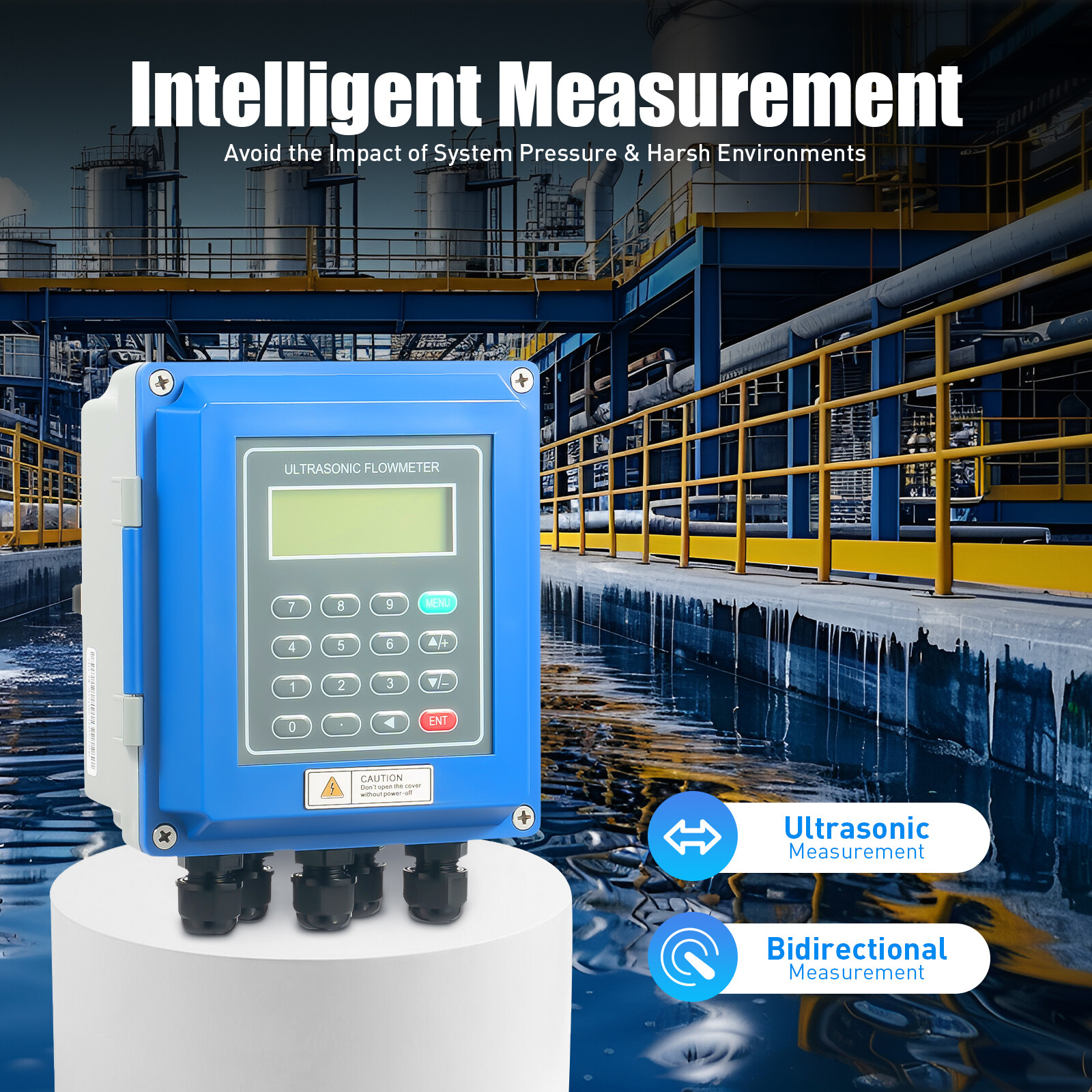 TUF-2000B Ultrasonic Flow Meter DN20-700mm Liquid Flowmeter +TM-1 & TS-2 Sensor