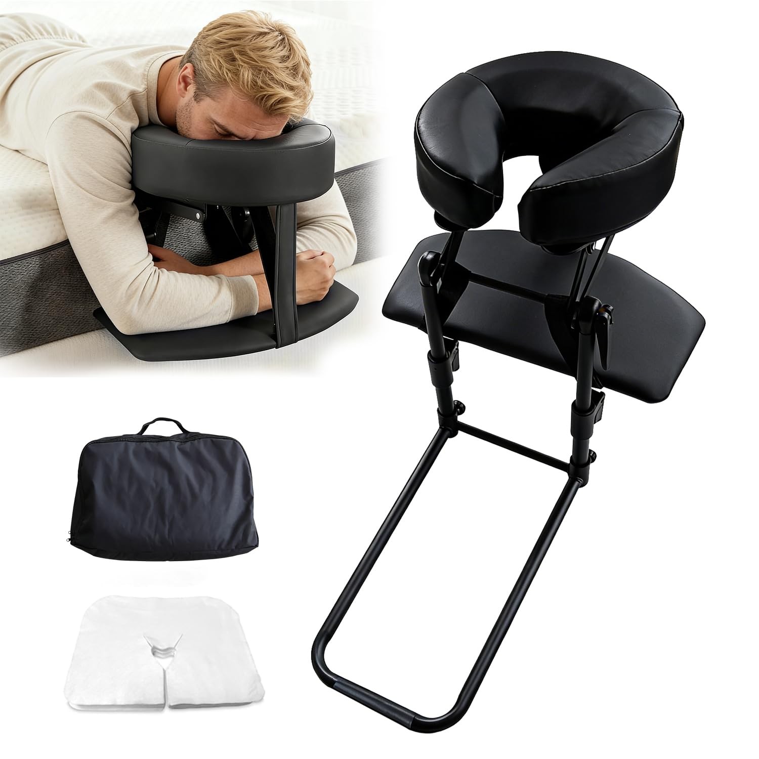 Massage Face Cradle Kit Portable Headrest for Bed