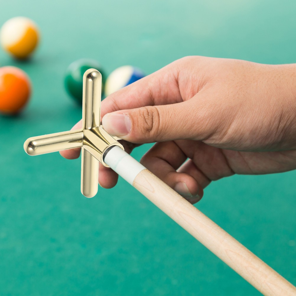 Aluminum Pool Cue Bridge Head Durable Golden Color Portable Billiards Accessory