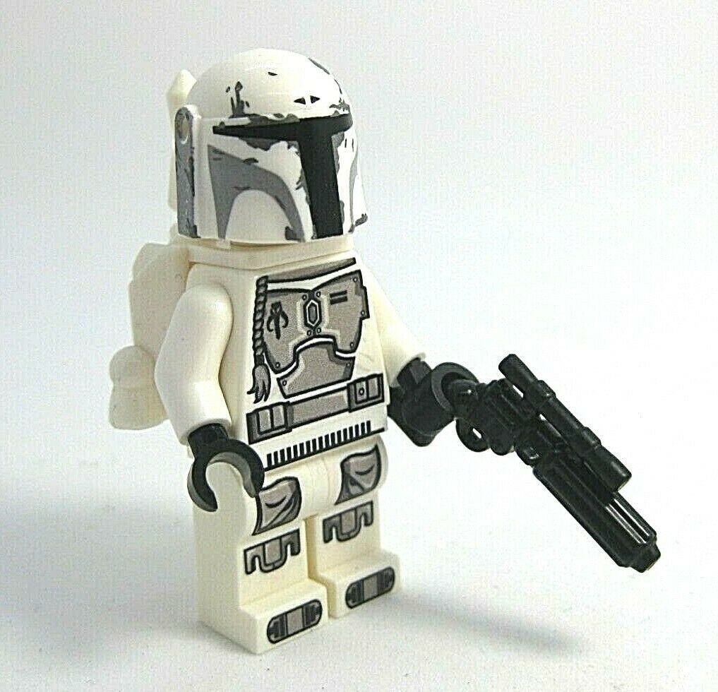Custom Boba Fett White Armor Minifigure - printed on Genuine Lego!