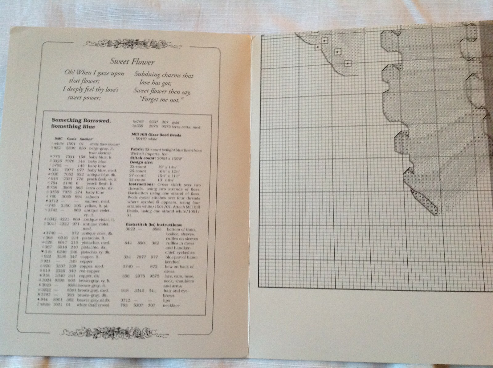 Forget-Me Nots - Something Borrowed, Something Blue Cross Stitch Pattern Chart