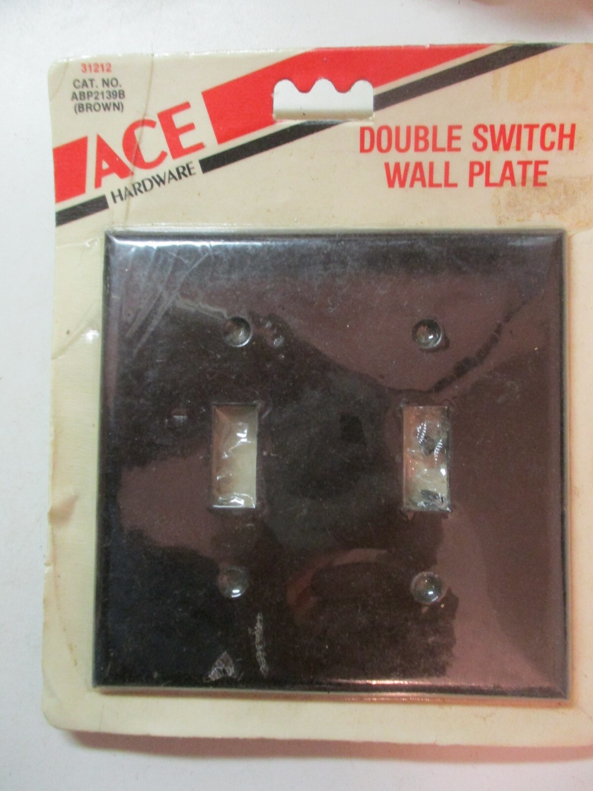 Eagle Ace USA Smooth Brown Bakelite 2 Gang '60 Switch Plate Wall Cover 1 Vtg MCM