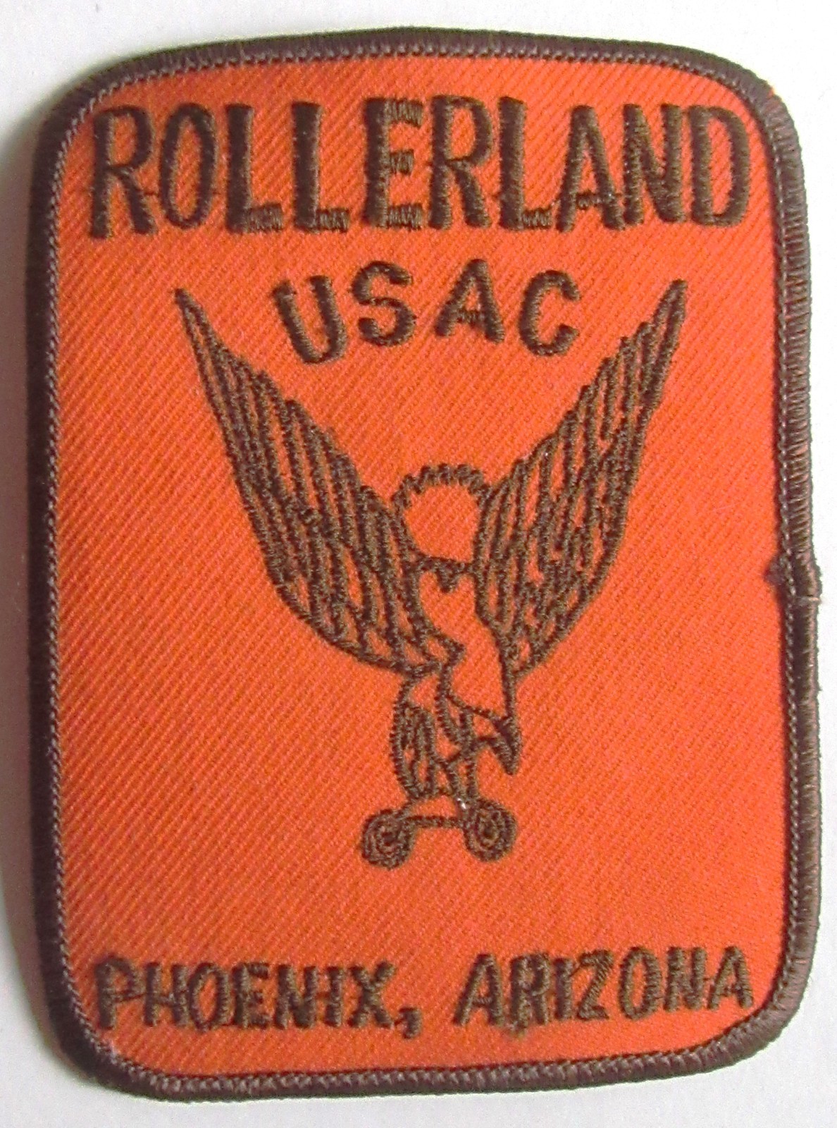 Phoenix, AZ - ROLLERLAND ( USAC ) Roller Rink -  cloth PATCH , circa 1970s  /80s