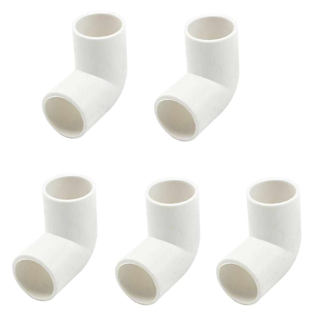 5 Pcs 20mm Inner Diameter 90 Degree Elbow PVC Pipe Connectors White 41x41x23mm