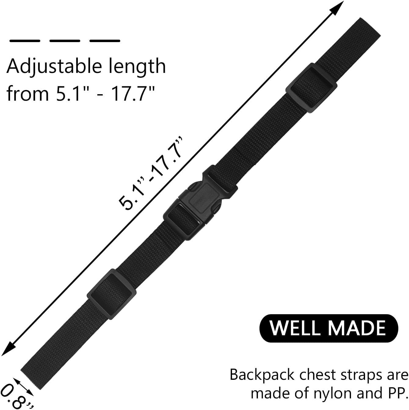 Adjustable Backpack Chest Strap Replacement Backpack Waist Strap Sternum Strap