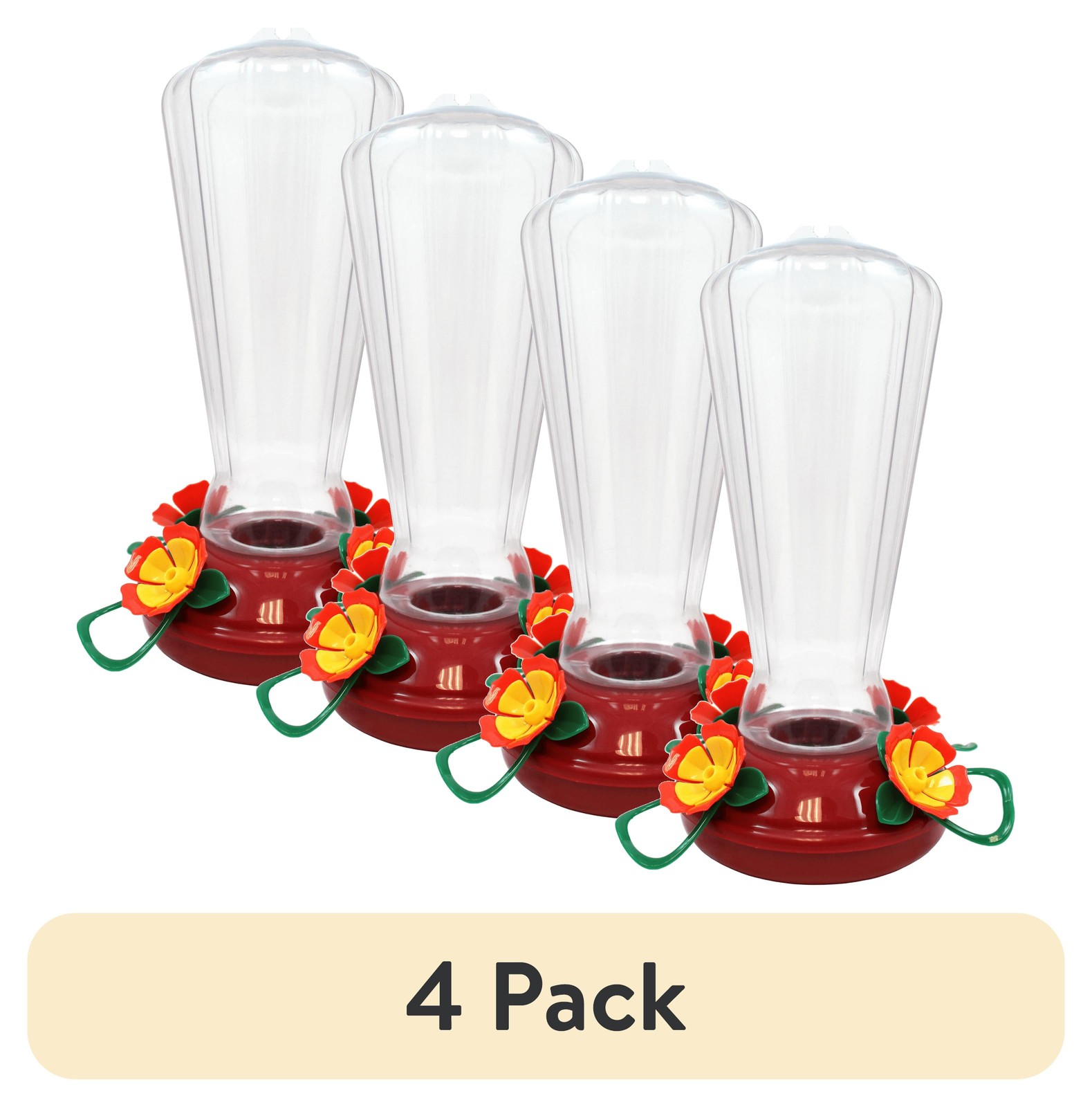 (4 pack)  Birds Hollyhock Hummingbird Feeder with 25 oz Nectar Capacity
