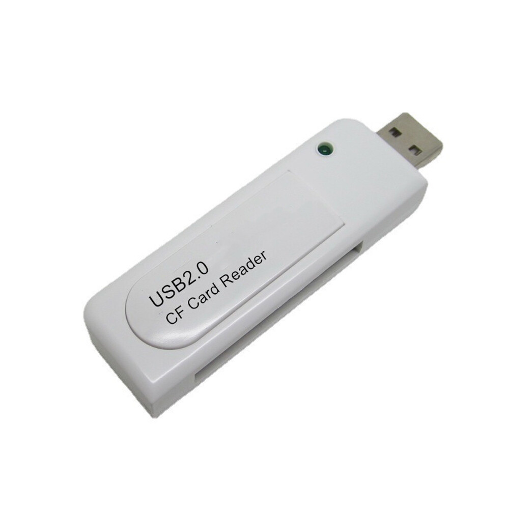 New USB 2.0 Compact Flash CF Memory Card Reader White 2pcs US