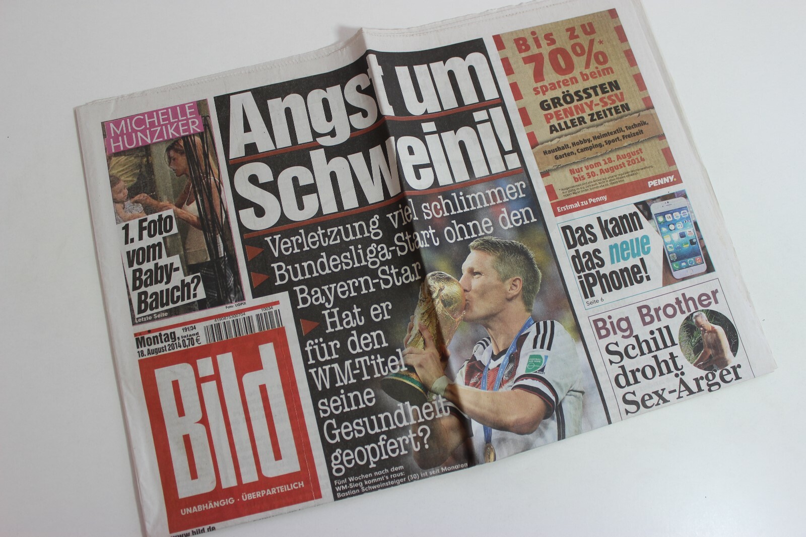 BILDzeitung 18/08/2014 August 18/8/2014 Special Occasion Gift