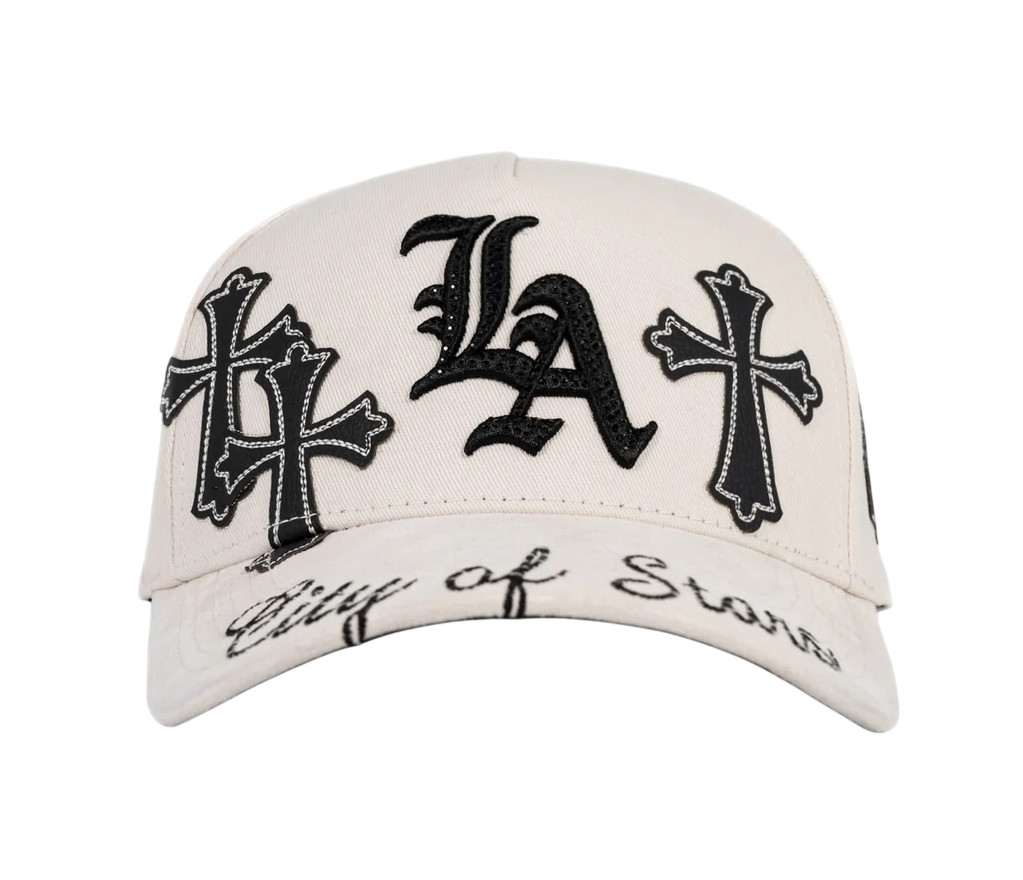 CASH ONLY HATS WHITE LOS ANGELES SNAPBACK HAT COCROSSES WHT