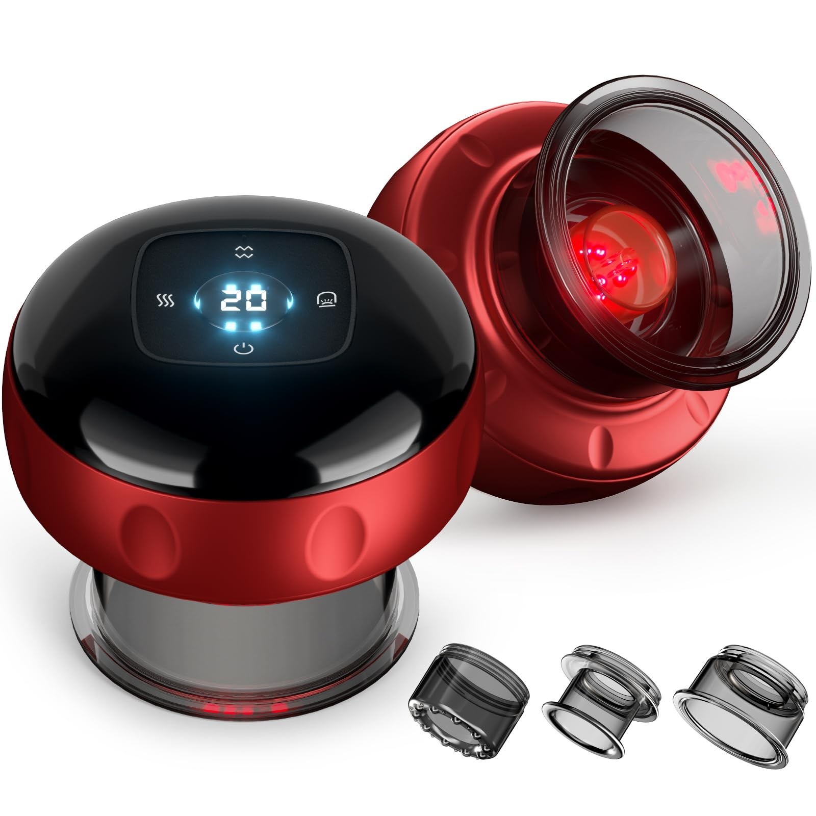 2 Pack Cupping Set, 7-in-1 Smart Therapy Massager. Red 2 PACK,