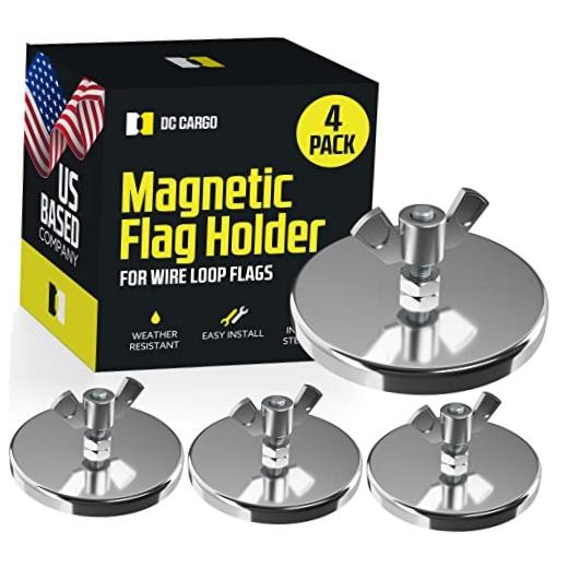 DC Cargo Flag Magnet for Trucks (4 Pack) Used for Mesh Safety Oversize Flag
