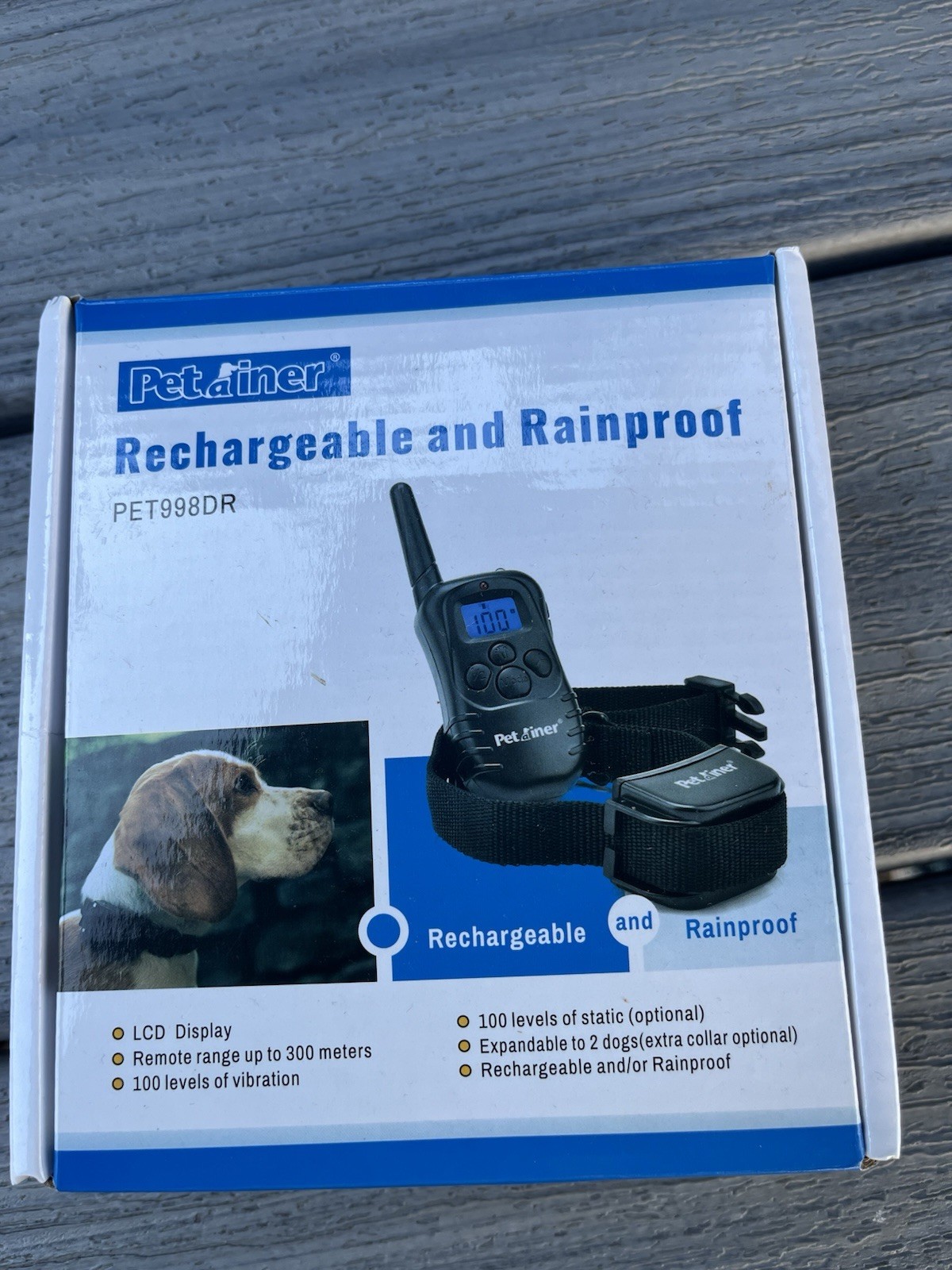 Petaine Pet998DR  Techarchable Waterproof Dog Training CollarSystem With Remote