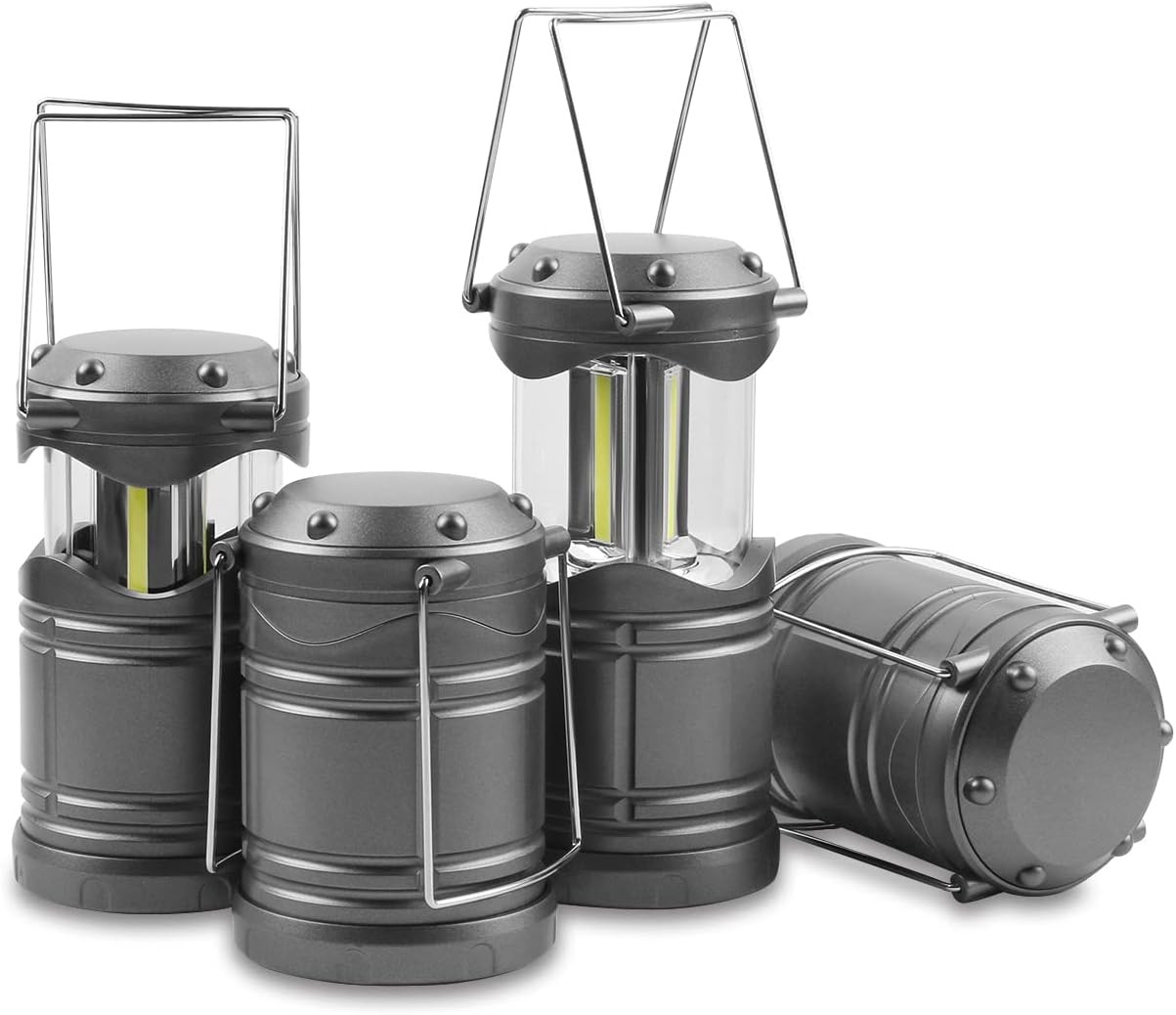 LED Camping Lantern, 4 Pack Battery Powered Flashlight for Power Outages, Portab