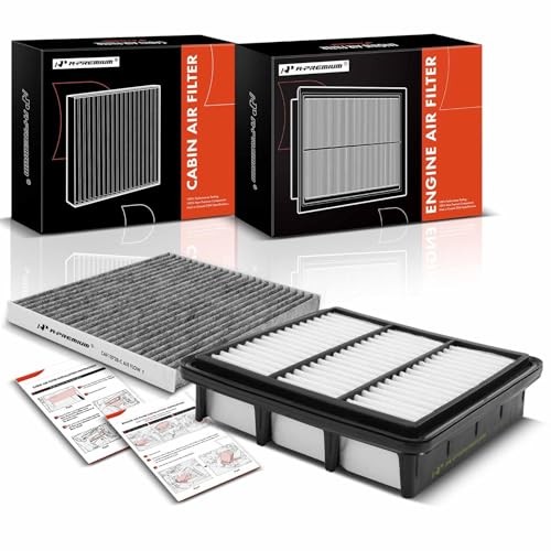 2-PC Engine & Cabin Air Filter with Activated Carbon Compatible with Hyundai