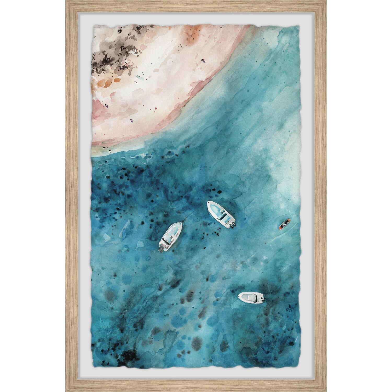 Marmont Hill Ocean Boats Framed Painting Print 16" x 24"