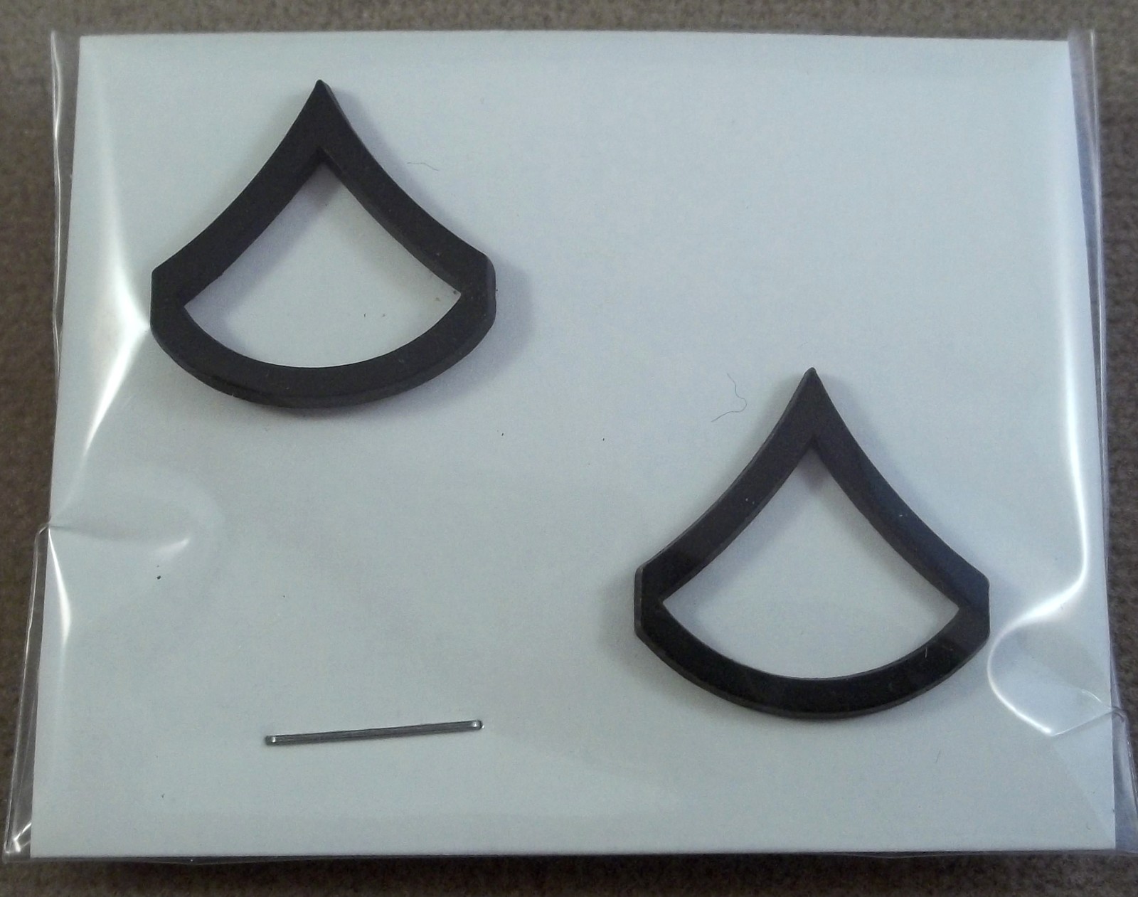 US Army Subdued Metal Rank Insignia Private First Class E-3 / NOS Pair