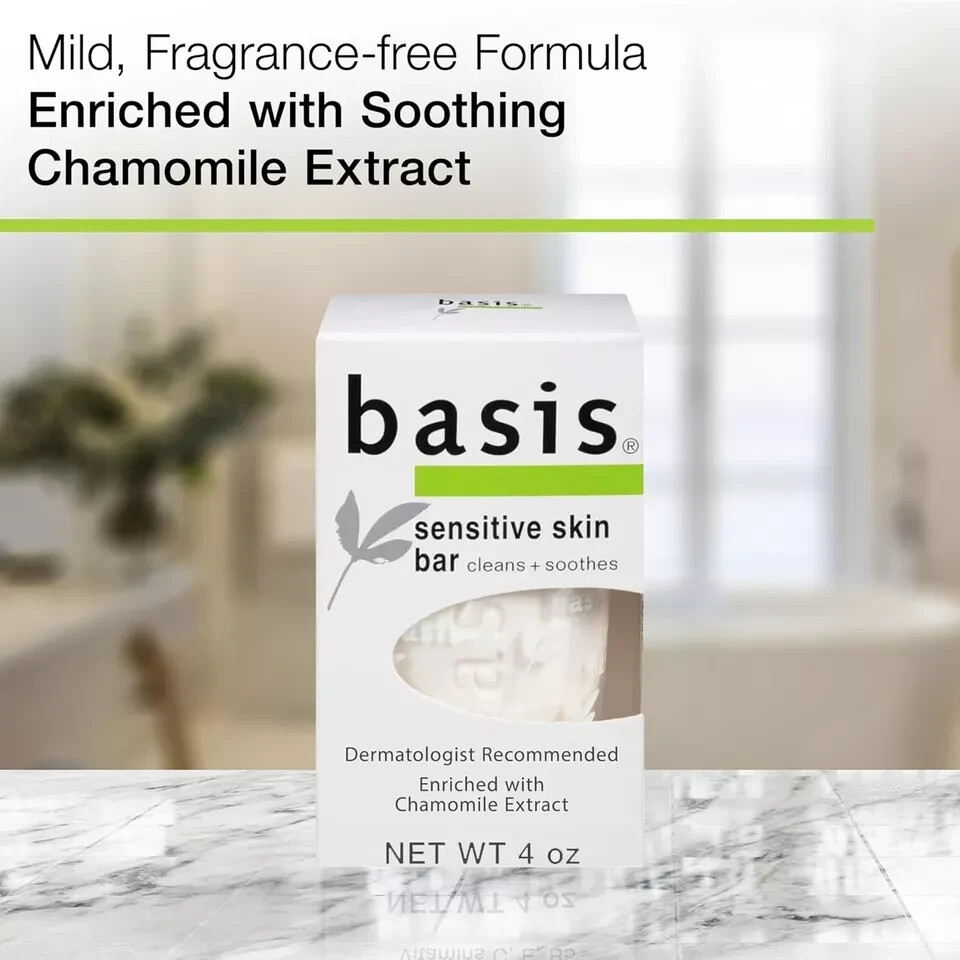 Basis Sensitive Skin Bar Soap - Cleans and Soothes with Chamomile ⭐️⭐️⭐️⭐️⭐️