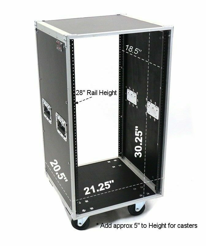 OSP 16 Space Studio Rack Case w/Wheels Fit Amp or Effects Rack Gear Units