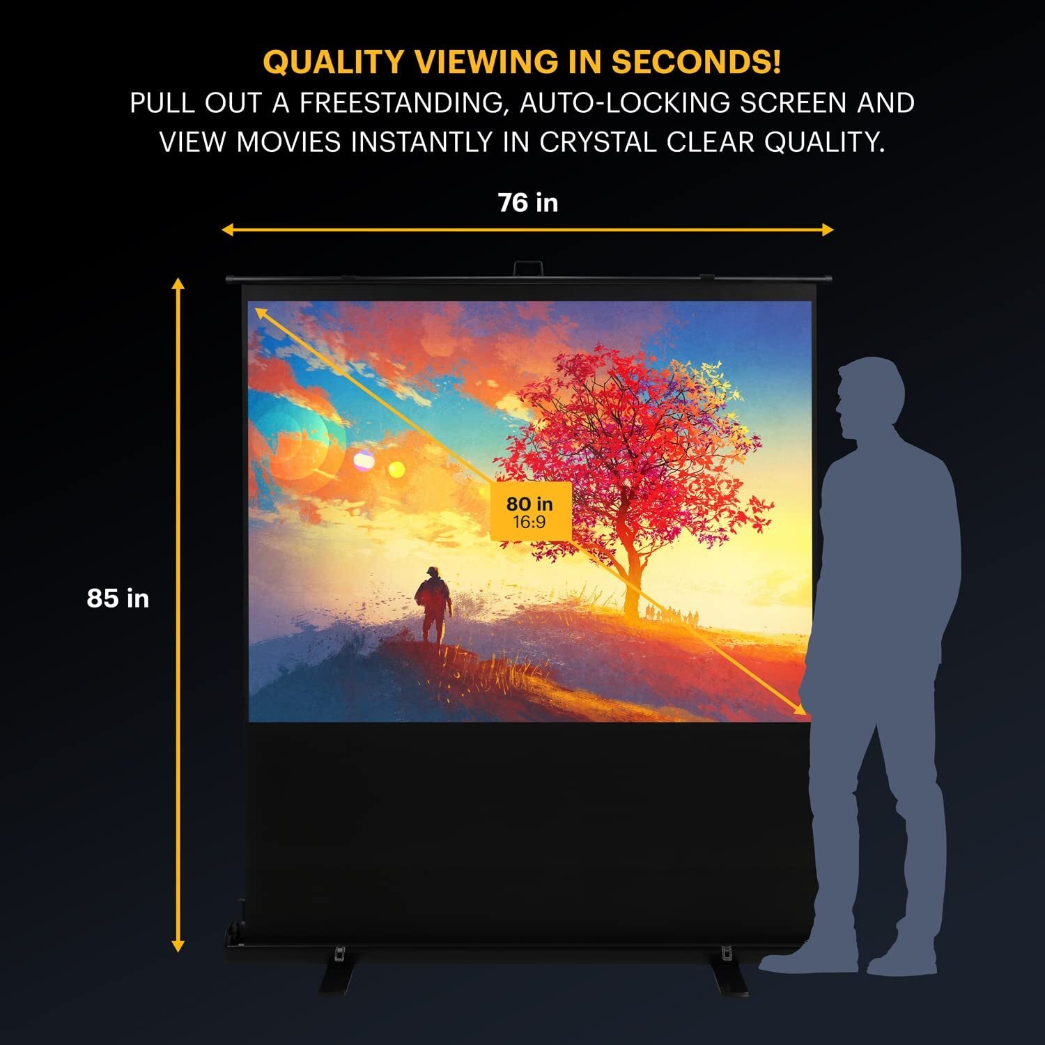 Kodak 80" Portable Projector Screen with Stand and Carry Case