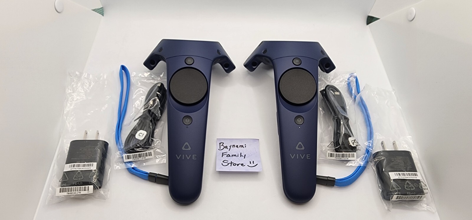 NEW 2x (Pair) HTC Vive Pro 2.0 Blue Controllers Controller + USB Charger + Cable