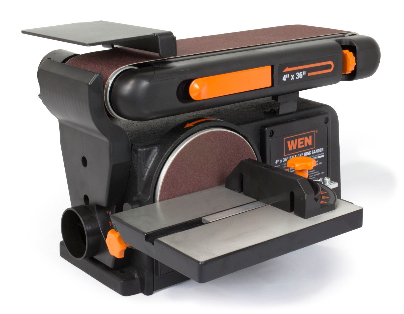 WEN 4.3-Amp 4"x36" Belt & 6" Disc Sander with Cast Iron Base