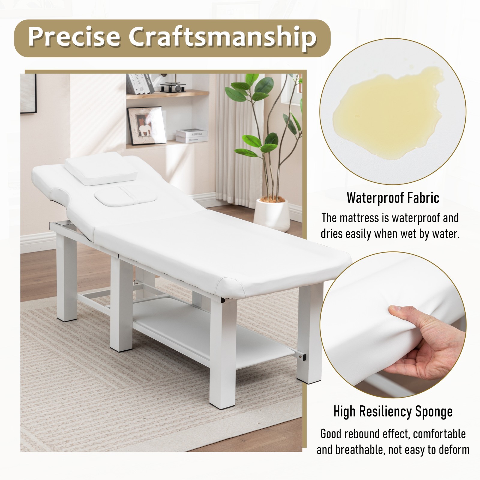 Multi-Function Professional Massage Therapy Table, White