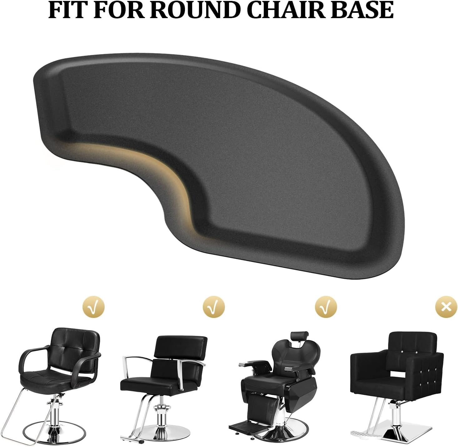 Barber Shop Chair Mat 4.5′ x 2.45′ Anti-Fatigue Floor Mat Salon Mat-Black Sector