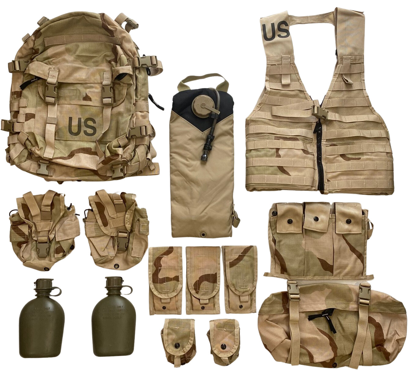 USGI MOLLE II Rifleman Kit Desert Camo DCU 19 Piece "NEW"