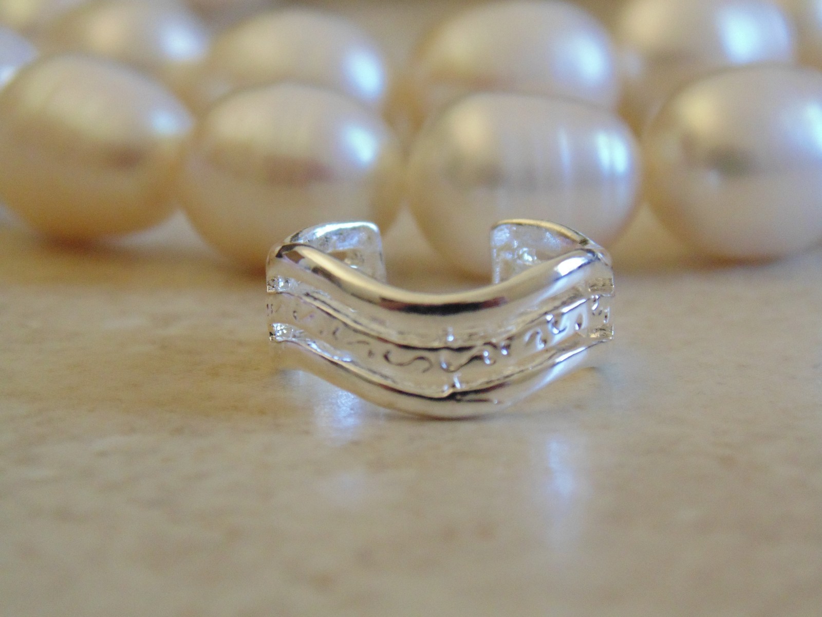 .925 Sterling Silver Charm Cuff Jewellery Toe Ring.