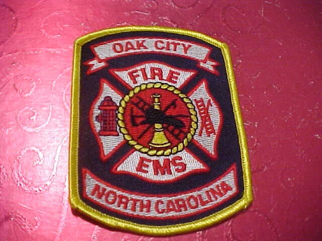 OAK CITY NORTH CAROLINA FIRE DEPARTMENT PATCH SHOULDER SIZE UNUSED