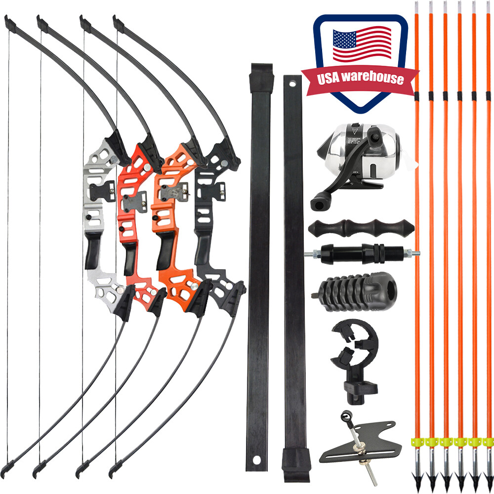 Archery Fishing Set 30-40lbs Straight Bow Alloy Bow Riser Recurve Bow Hunting