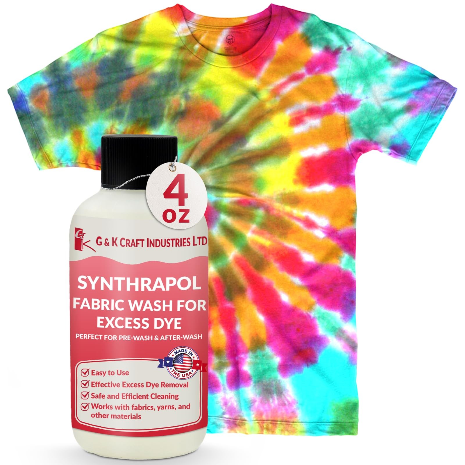 G&K Craft Synthrapol Sizing And Dye Remover 4 oz Liquid Textile Washing Soap