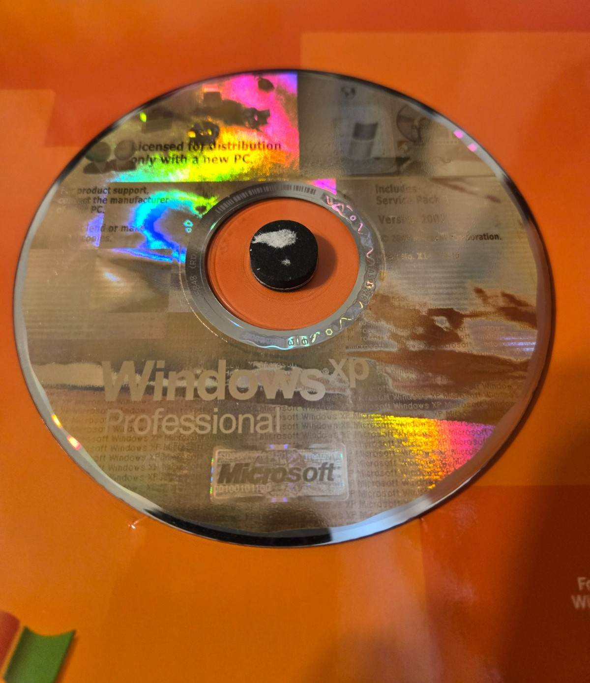 Microsoft Windows XP Professional CD-ROM 2002 Disc & Product Key NO PAPERWORK