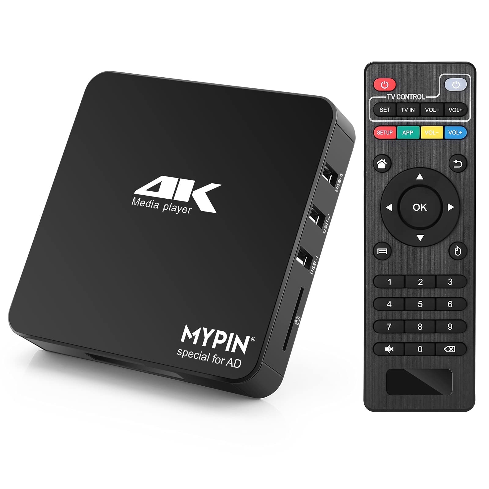 MYPIN HA0324  4K Media Movie USB 1080p Full HD Hard Disk Media Player - Black