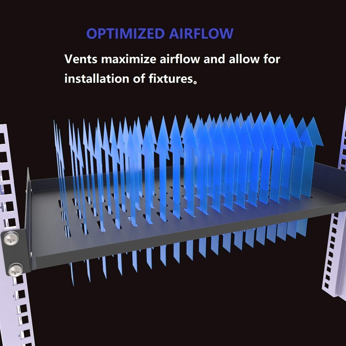 Jingchengmei 1U Vented Cantilever Server Rack Mount Shelf 10" Depth