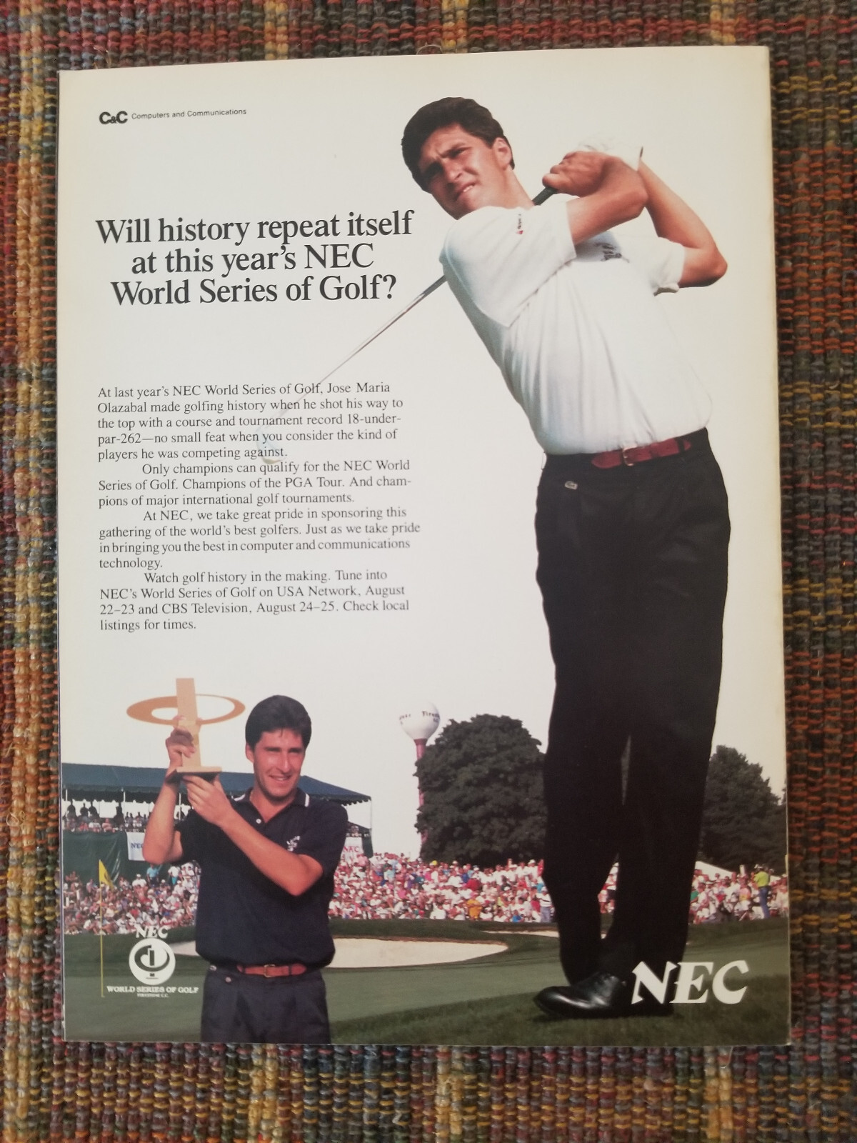 1991 NEC WORLD SERIES OF GOLF PROGRAM AKRON, OH - NICE SHAPE