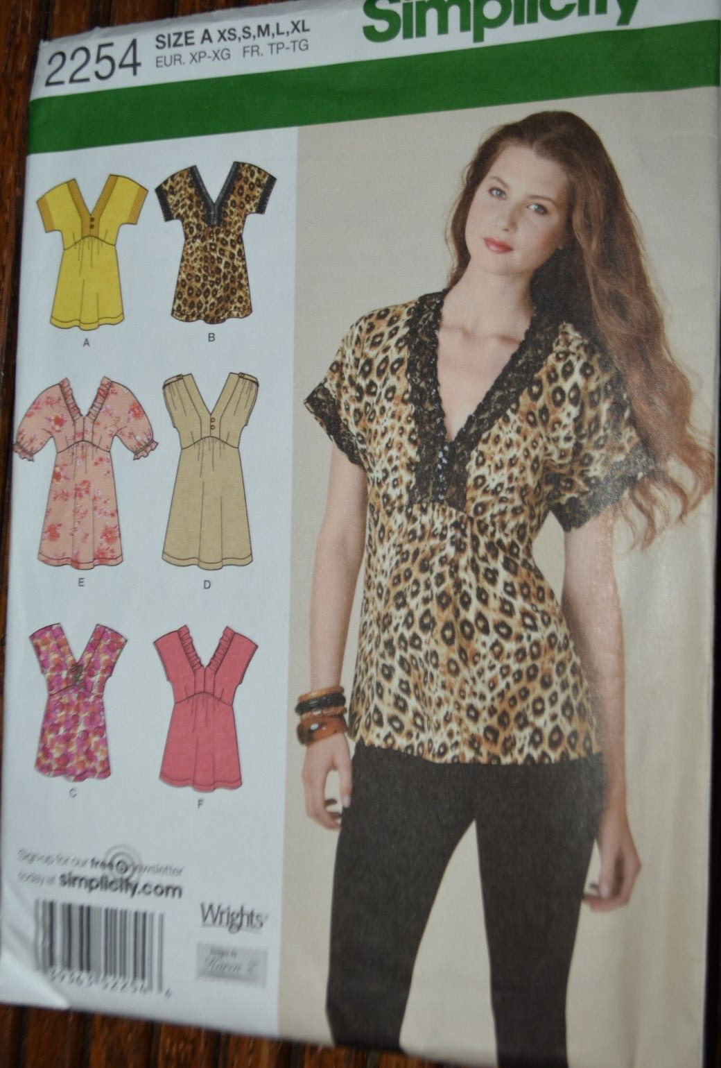 Simplicity Pattern 2254 Misses' Tunic or Top with Variations Sz XS-XL 6-24 Uncut